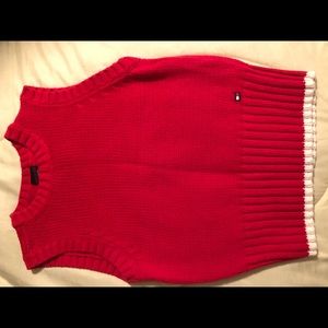 Sleeveless Tommy sweater.